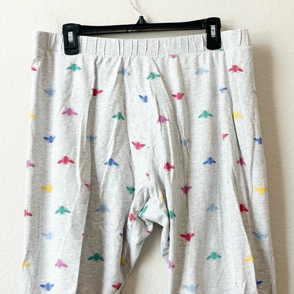 Joules Gray Dreamley Bee Print Long Sleeve & Joggers Jersey Pajama Set Sz L - Picture 12 of 16